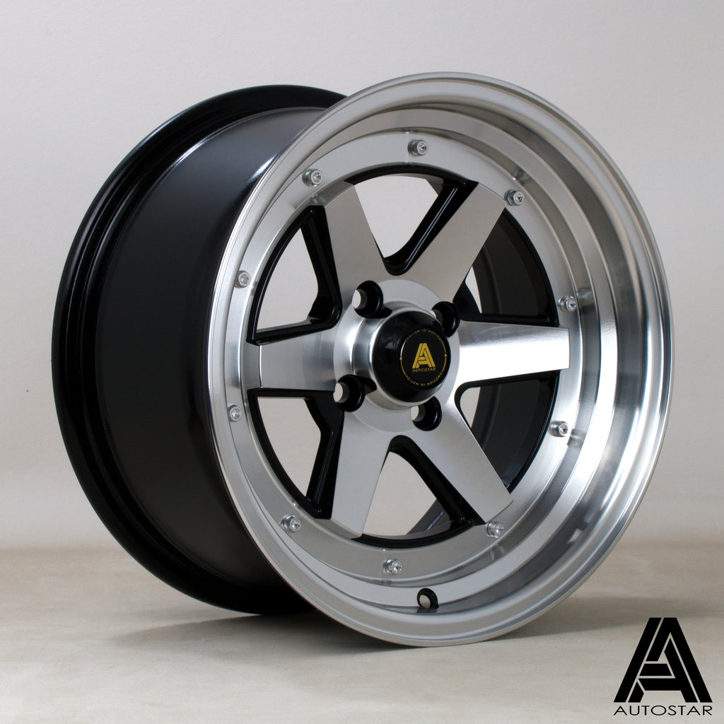 Cerchio in lega Autostar Magic 15x8 4x114.3 ET0 Polished & Flat Black