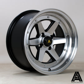 Cerchio in lega Autostar Magic 15x8 4x114.3 ET0 Polished & Flat Black