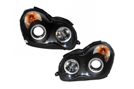 Fari Anteriori Angel Eyes Mercedes W203 2001-2007 Black Mercedes W203
