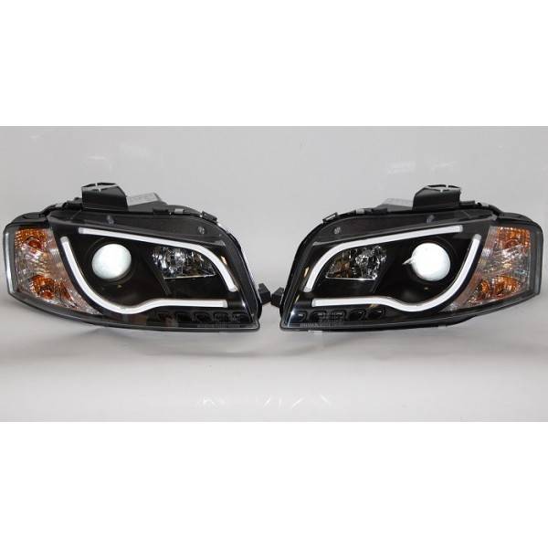 Fari Anteriori Day Light Audi A3 8P 03-08 Black