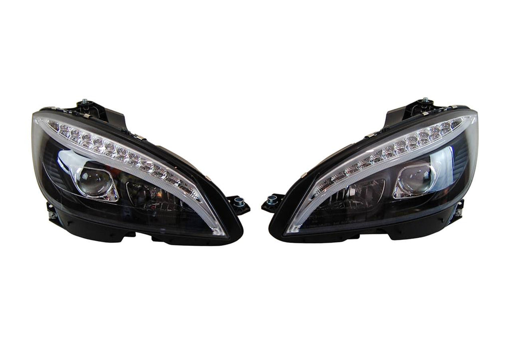 Fari Anteriori Day Light Mercedes W204 '07-'10 Black Lampeggiante Led Mercedes W204