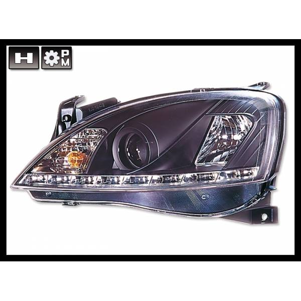 Fari Anteriori Day Light Reale Opel Corsa C Black