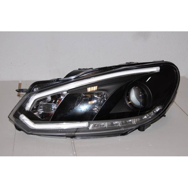 Fari Anteriori Day Light Volkswagen Golf 6 Black 2009-2012