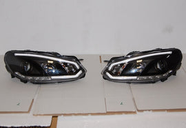 Fari Anteriori Day Light Volkswagen Golf 6 Black 2009-2012 Volkswagen Golf 6