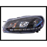 Fari Anteriori Day Light Volkswagen Golf 6 09-12 Black