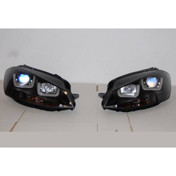 Fari Anteriori Day Light Volkswagen Golf 7 Black