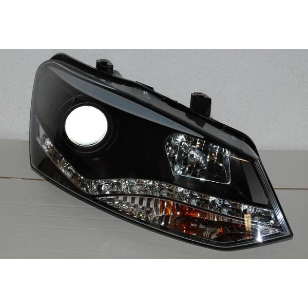 Fari Anteriori Day Light Volkswagen Polo '10, Black