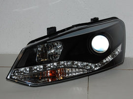 Fari Anteriori Day Light Volkswagen Polo '10, Black Volkswagen Polo