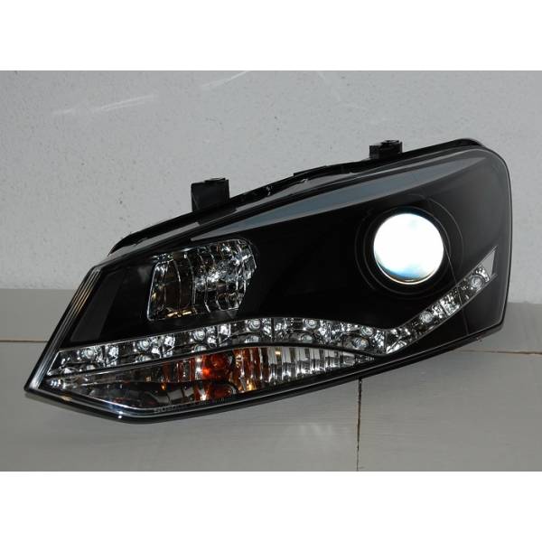 Fari Anteriori Day Light Volkswagen Polo '10, Black