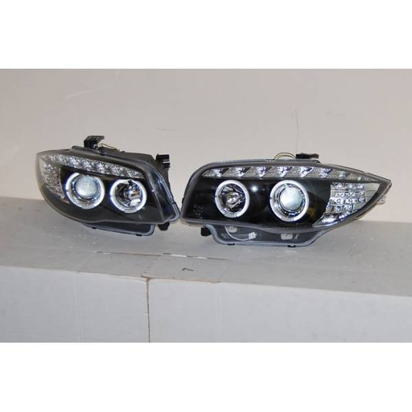 Fari Anteriori a Led BMW Serie 1 E87 07-11 Black, Intermitente Led