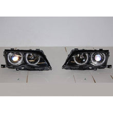 Load image into Gallery viewer, Fari Anteriori Angel Eyes BMW Serie 3 E46 &#39;02/&#39;05 4P. Elect. Black