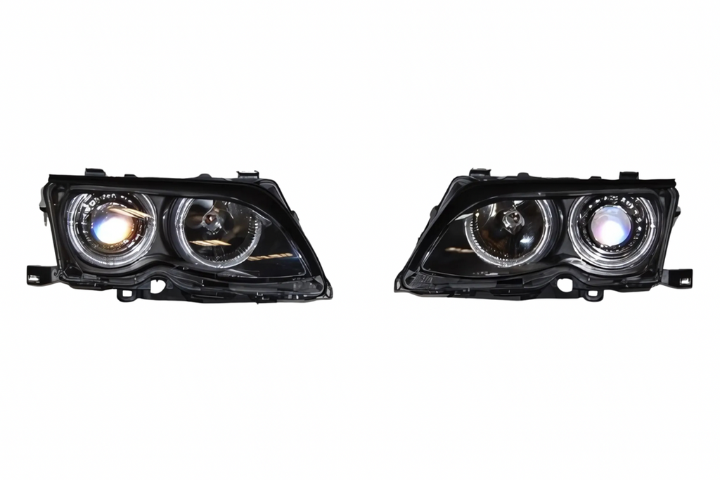 Fari Anteriore Angel Eyes BMW E46 '02/'05 4P. Elect. Black BMW E46