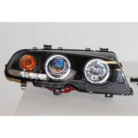 Fari Anteriori Angel Eyes BMW Serie 3 E46 '99-02 2P. Elect. Black Mod.II