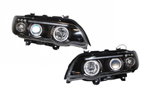 Carica l'immagine nel visualizzatore di Gallery, Fari Anteriore Angel Eyes BMW X5 '01 Black Elect. BMW E53,E70
