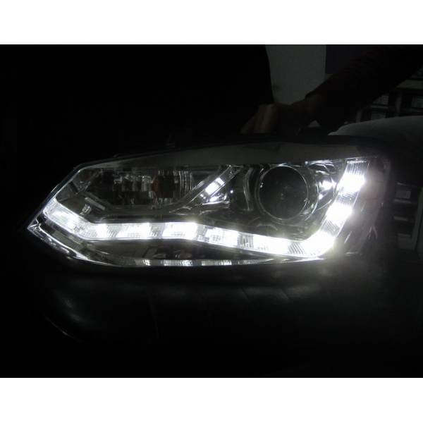 Fari Anteriori Day Light Volkswagen Polo 09 Black