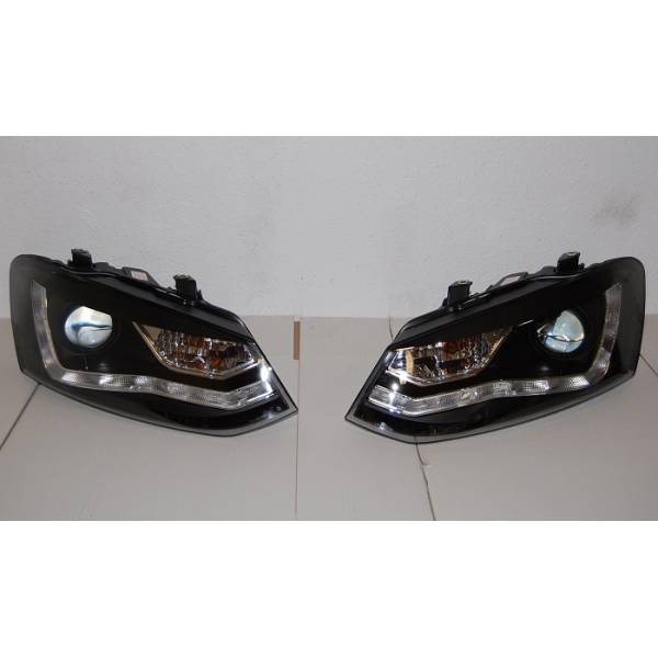 Fari Anteriori Day Light Volkswagen Polo 09 Black