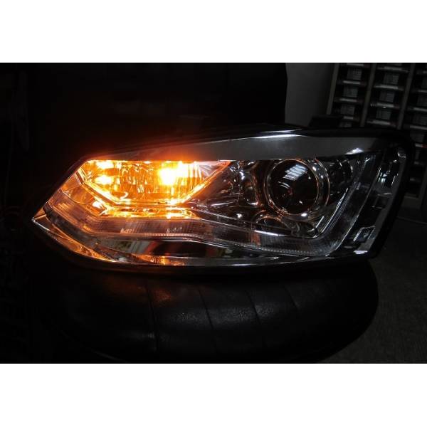 Fari Anteriori Day Light Volkswagen Polo 09 Black