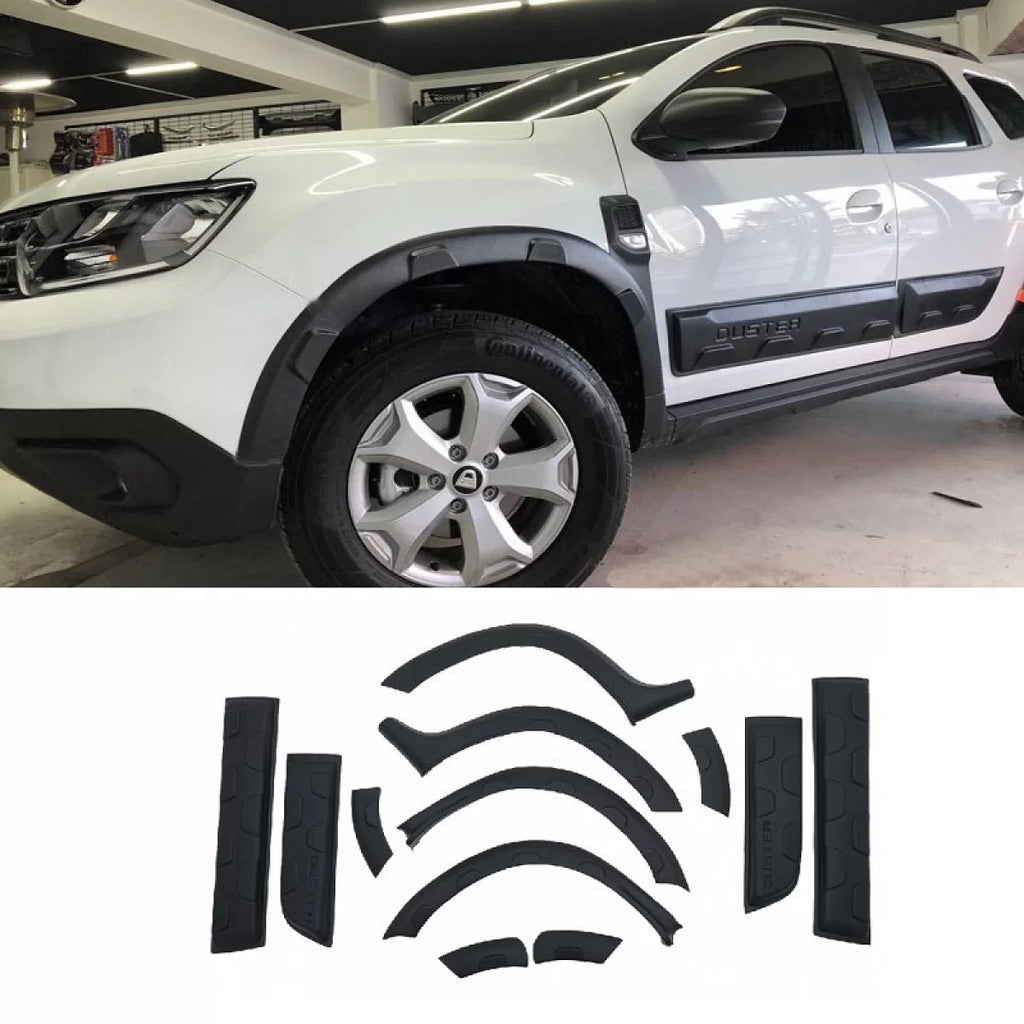 Allargamenti parafanghi per Dacia Duster 2010-2017 con porta modanatura "Wild stile" set 12 pezzi