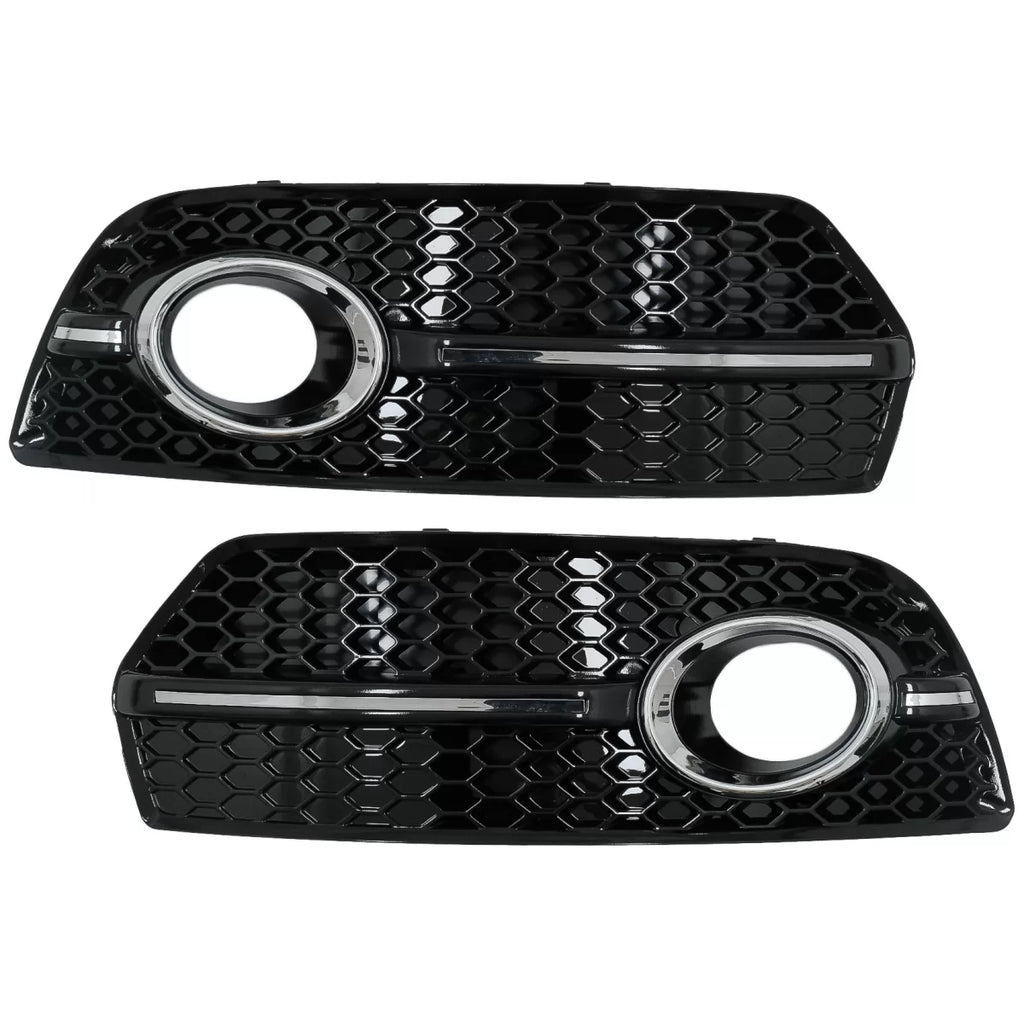 Fendinebbia lampada coperture laterale griglie per Audi Q5 SUV 8R (2008-2011) RS design Nero lucido cromato