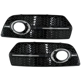 Fendinebbia lampada coperture laterale griglie per Audi Q5 SUV 8R (2008-2011) RS design Nero lucido cromato