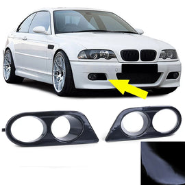 Fendinebbia coperture paraurti nero lucido per Serie 3 BMW E46