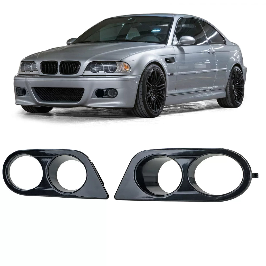 Fendinebbia coperture paraurti nero lucido per Serie 3 BMW E46 98-07