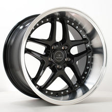Cerchio Forum Vice 18x10.5 nero con bordo lucidato
