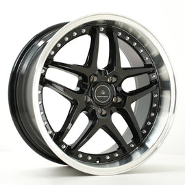 Cerchio in lega Forum Vice 18x8.5, finitura nero con bordo lucidato