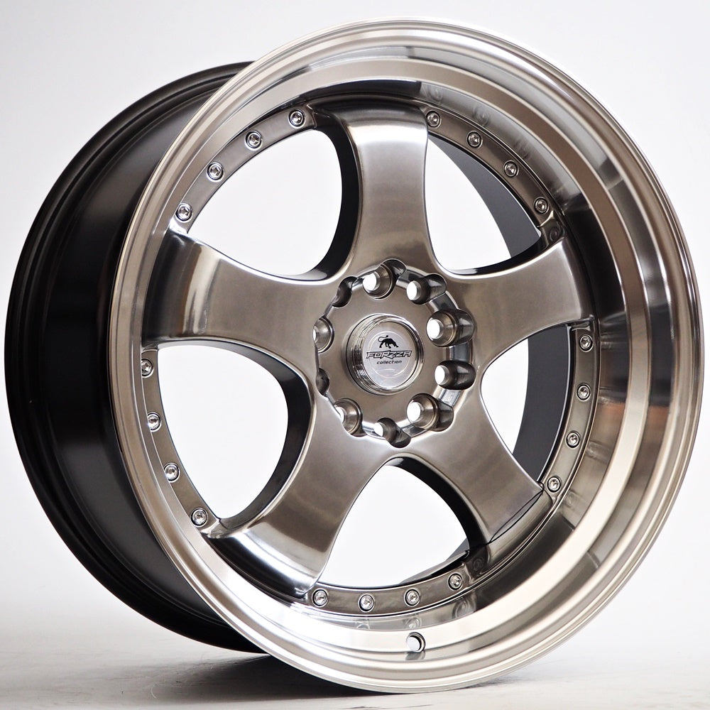 Cerchio in Lega Forzza Flamber 18x8.5 5x114.3/5x120 ET25 CB74.1 Hyper Black/Lip Machined