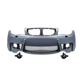 Paraurti anteriore stile 1M per BMW Serie 1 E87 2008-2011 con Fendinebbia, sinistro + destro