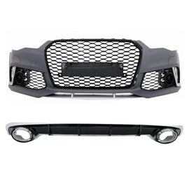 Paraurti anteriore per Audi A6 4G restyling (2015-2018) e Diffusore paraurti posteriore con Terminali di scarico RS6