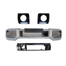 Carica l'immagine nel visualizzatore di Gallery, Paraurti anteriore nero fari anteriori coperture LED DRL per Mercedes Classe G W463 (1989 e successivi) G65 design