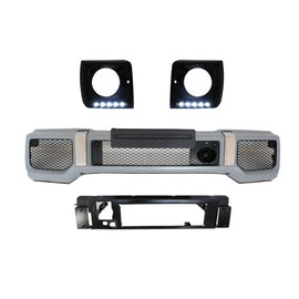 Paraurti anteriore nero fari anteriori coperture LED DRL per Mercedes Classe G W463 (1989 e successivi) G65 design