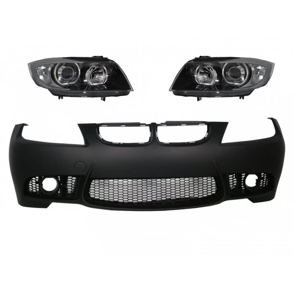 Paraurti anteriore per BMW Serie 3 E90 berlina E91 Touring (2004-2008) Non LCI M3 design con fari anteriori Angel Eyes