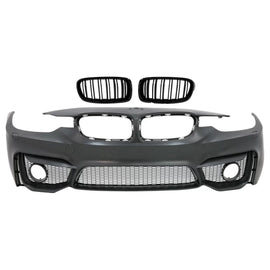 Paraurti anteriore per BMW Serie 3 F30 F31 (2011-2019) M3 design con Doppia lamella griglie M design Nero lucido