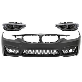 Paraurti anteriore per BMW Serie 3 F30 F31 Non LCI & LCI (2011-2018) M3 Sport EVO design con Full LED Angel Eyes fari