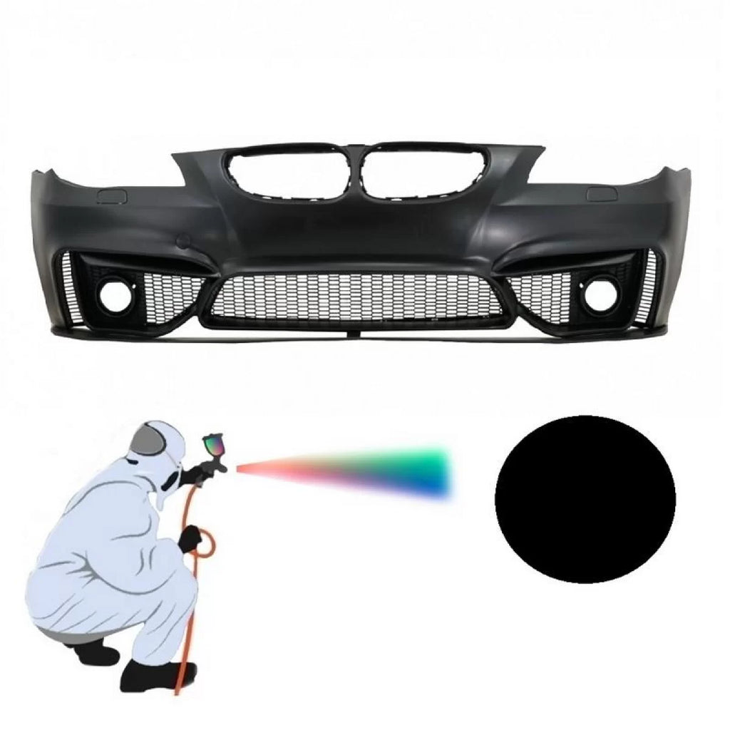 Paraurti anteriore per BMW 5 E60 03-10 M4 stile con fendinebbia lampada fori verniciato nero