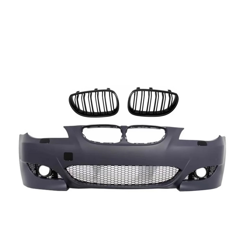 Paraurti anteriore per BMW Serie 5 E60 (2003-2010) M5 design con Griglia centrale Doppia lamella Nero lucido