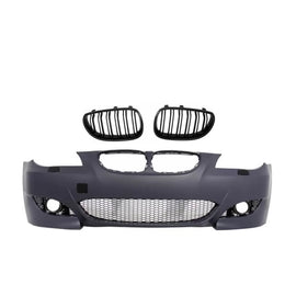 Paraurti anteriore per BMW Serie 5 E60 (2003-2010) M5 design con Griglia centrale Doppia lamella Nero lucido