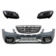Paraurti anteriore con Griglia centrale e fari anteriori Full LED per Mercedes Classe S W222 (2013-06.2017) S63 design