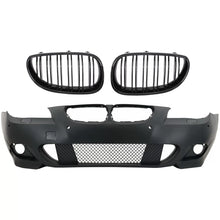 Carica l'immagine nel visualizzatore di Gallery, Paraurti anteriore con Griglia centrale lucido nero per BMW Serie 5 E60 E61 (2003-2007) M-Technik design
