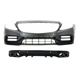 Paraurti anteriore con diffusore Doppia uscita con Terminali di scarico per Mercedes Classe C A205 C205 Coupe Cabriolet