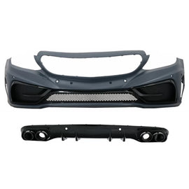 Paraurti anteriore con diffusore Doppia uscita e Terminali di scarico per Mercedes Classe C A205 Cabriolet C205 Coupe