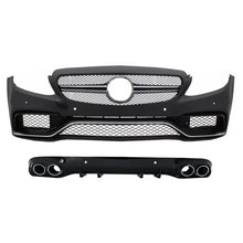 Paraurti anteriore con diffusore Doppia uscita e Terminali di scarico per Mercedes Classe C C205 Coupe A205 Cabriolet