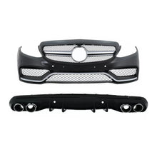 Paraurti anteriore con diffusore e Terminali di scarico per Mercedes Classe C W205 berlina S205 station wagon
