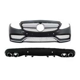 Paraurti anteriore con diffusore e Terminali di scarico per Mercedes Classe C W205 berlina S205 station wagon