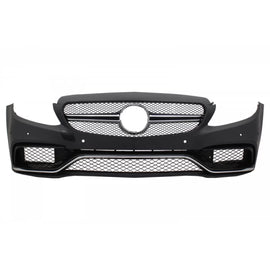 Paraurti anteriore & diffusore con terminali di scarico nero per Mercedes Classe C W205 S205 (2014-2018) C63 design