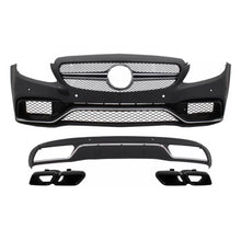 Paraurti anteriore &amp; diffusore con terminali di scarico per Mercedes Classe C W205 S205 (2014-2018) C63 design