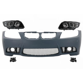Paraurti anteriore con Fendinebbia e Fari anteriori neri per BMW Serie 3 E90 E91 Pre-LCI (2005-2008) berlina Touring M3