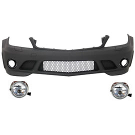 Paraurti anteriore con Fendinebbia per Mercedes Classe C W204 (2007-2012) C63 design